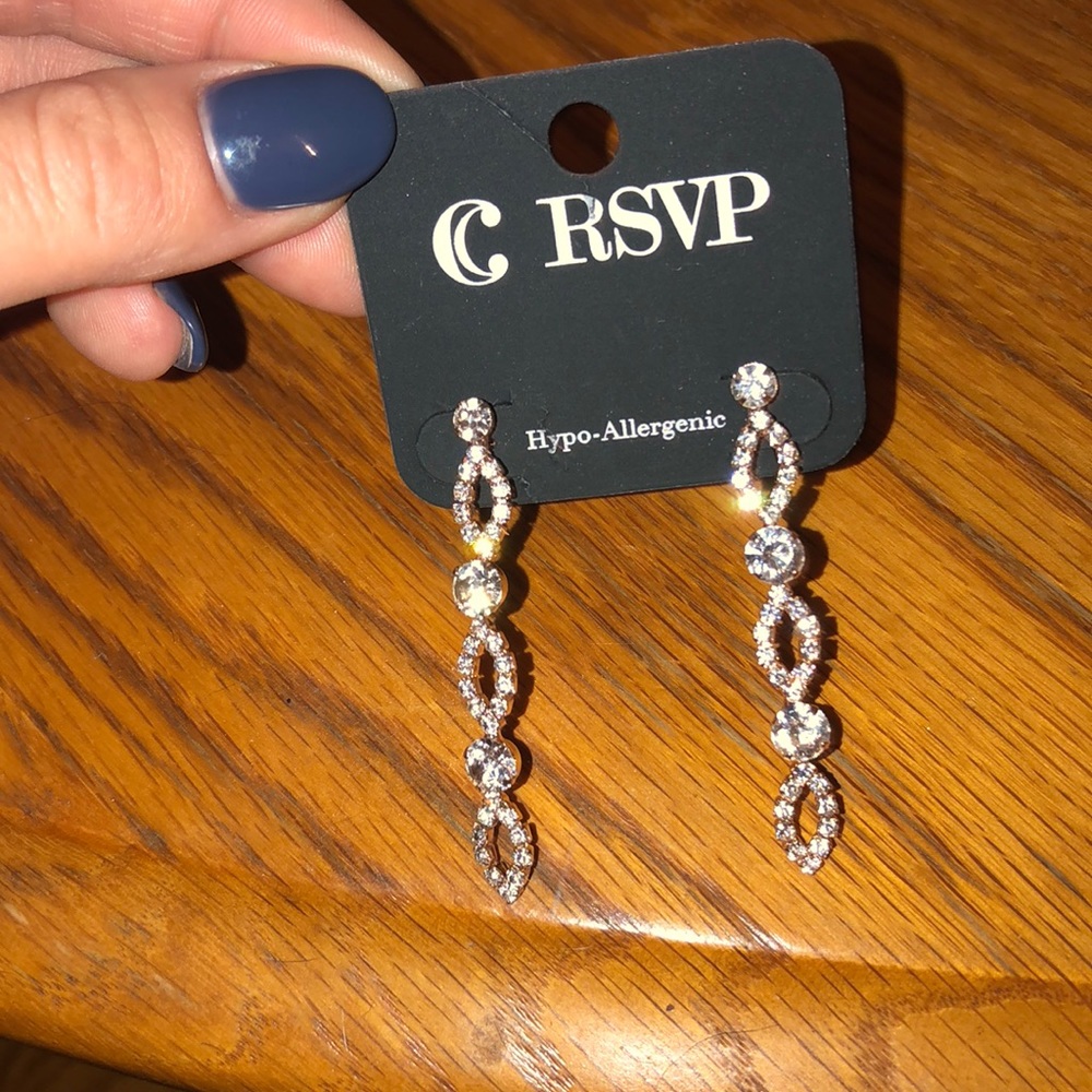 Rose gold dangle earrings- never worn